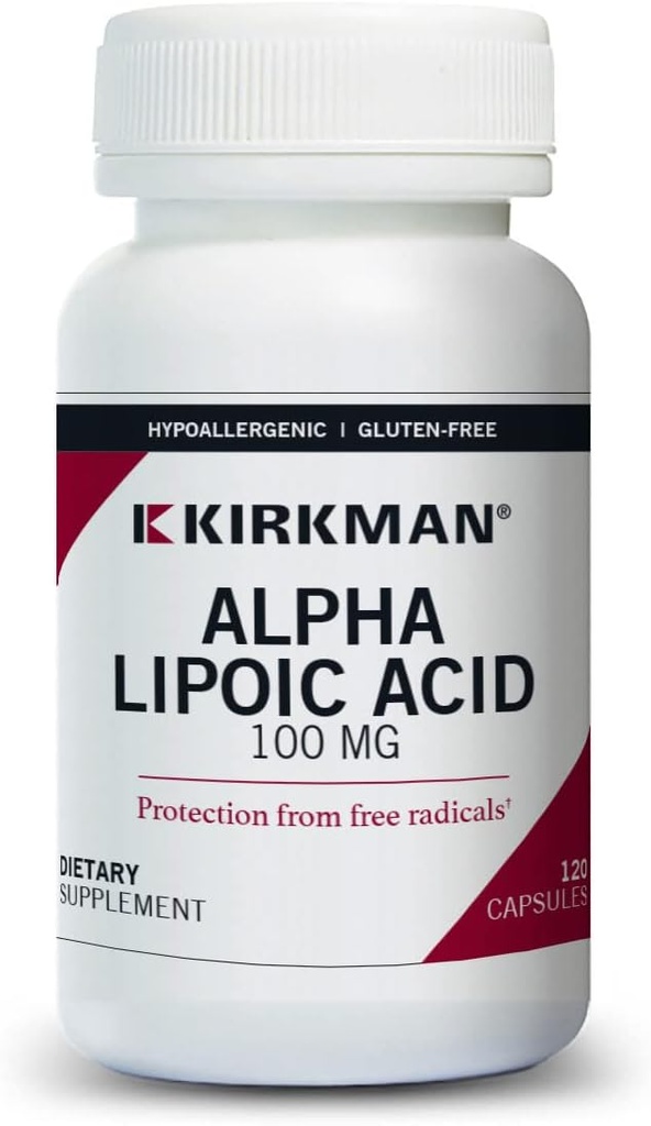 Kirkman Alpha Lipoic Acid 100 mg - Hypoallergenic tención 120 cápsulas vegetarianas