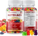 Keto Apple Cider Vinegar Gummies, Keto ACV Gummy Diet Supplement, Advanced 1500mg ACV Gummies with Folate, B12,B6 y Keto Support for Women Men, Gelatin- Free, Vegan & Non-GMO (Multi-Flavor)