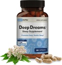 Sueños profundos ~ Suplemento natural del sueño herbario promueve sueño profundo, descanso, no codo formando con melatonina, L-Tryptophan, Valerian, GABA, manzanilla, " Pasionflower (60 cápsulas)