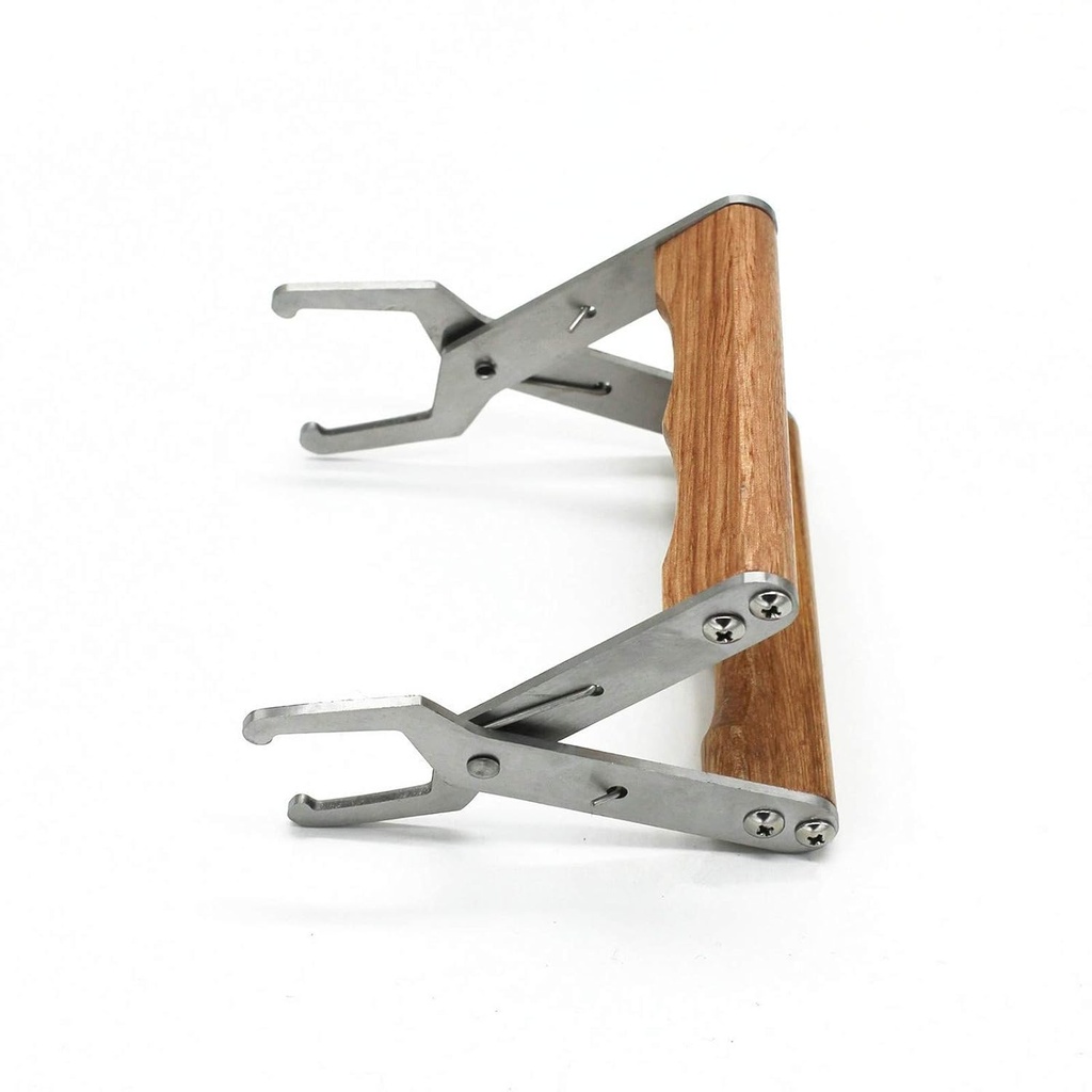 WEICHUAN Bee Hive Frame Grip - Acero Inoxidable Agarre de agarre, Holder y Lifter Herramienta con mango de madera para Beekeeeper
