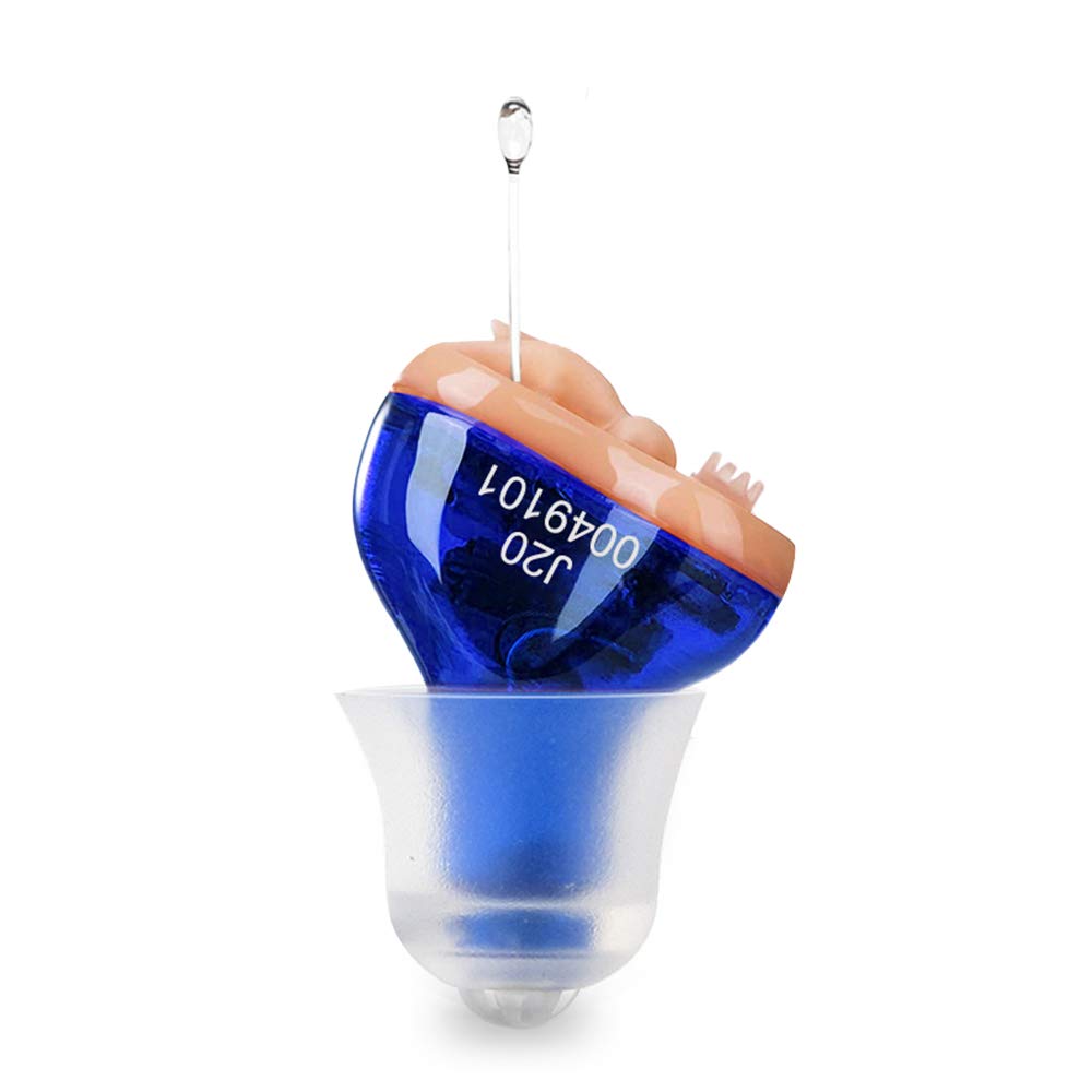 Ayudas de oído para adultos mayores Noise-Cancelling - Asistencia de ancianos Escuchar, amplificador auditivo, Mini amplificador de sonido, Ear Sound Enhancer, Reducción de ruido, Discurso mejorado, Cancelación de comentarios (Blue, Izquierda)