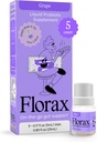 Florax - Probiótico líquido - Soporte continuo para mujeres, hombres y niños - Vegan, Gluten Free, Lactose Free, Soy Free y Preservative Free - Grape Flavor - 5 Vials