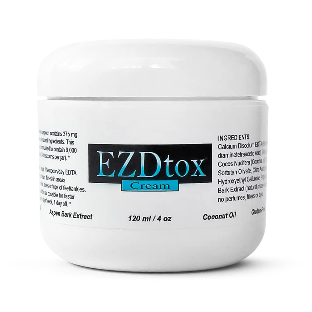 EZDtox Cream - Heavy Metal EDTA Detox - 1 Mes Fuente - 4 oz. Jar