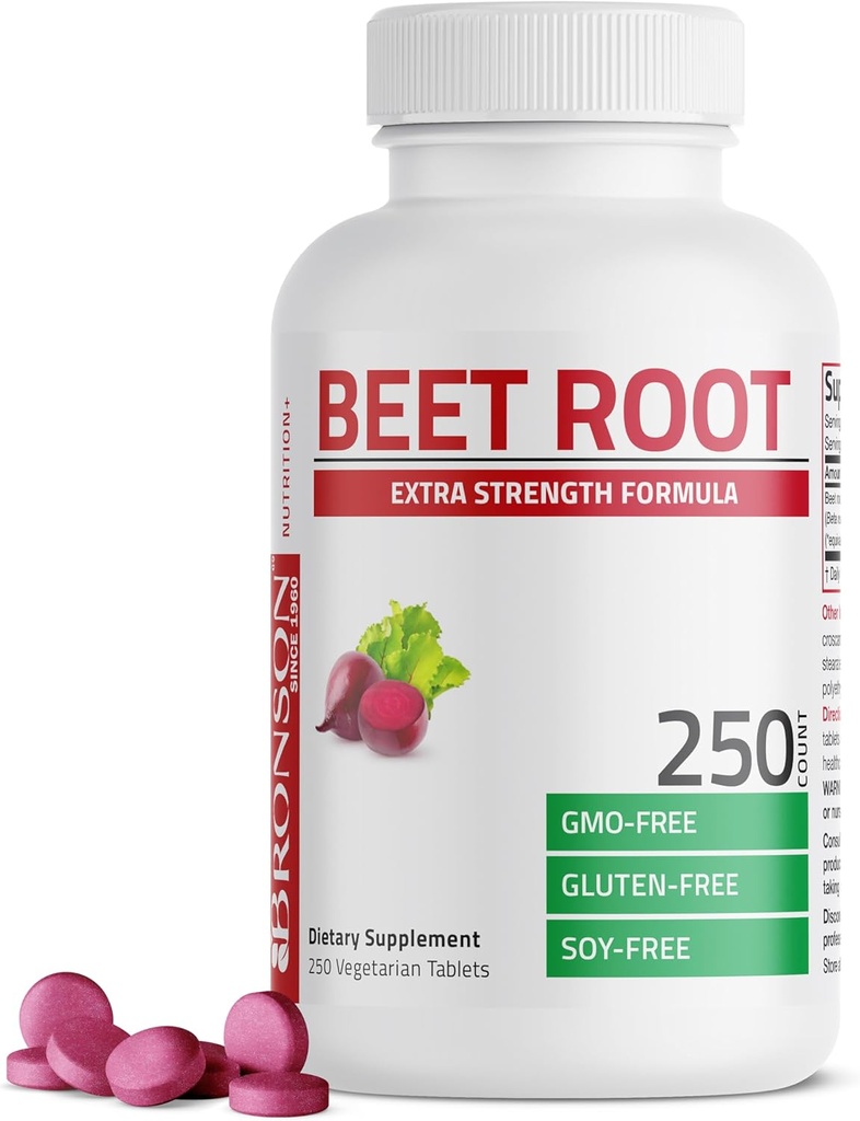 Bronson Beet Root Extra Strength, Non-GMO, 250 Tablets Vegetarian