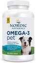 Naturales nórdicos Omega-3 Pet, Desarrollado - 180 Gels blandos - 320 mg Omega-3 Por Gel suave - Aceite de pescado para perros con EPA &amp; DHA - promueve el corazón, la piel, la carne, &amp; la salud inmunitaria