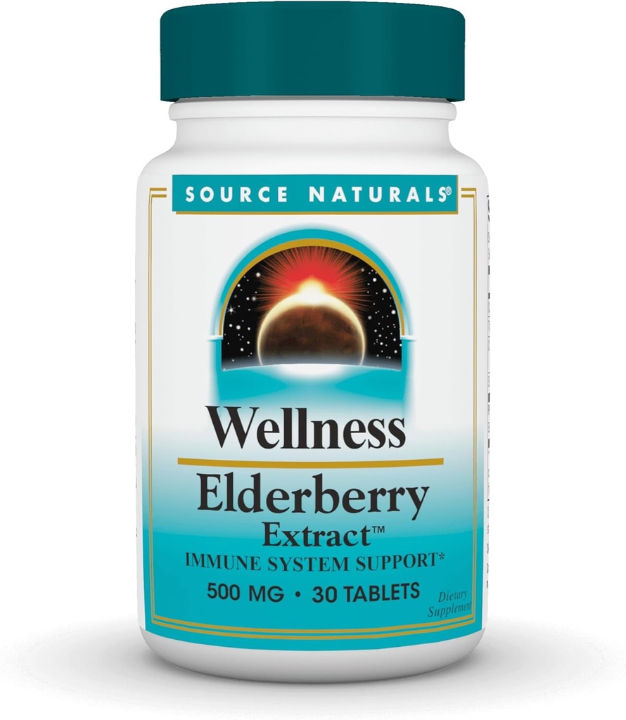 Fuente Natural Wellness Extracto de aderberry, 500 mg para Immune System Support* - 30 Tablets