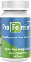 Proferrin ES- 10.5mg de alto Absorbing Heme Iron Polypeptide. Hecho en los Estados Unidos. 90 Tabletas. Fácil en el Gut. No afectado por el café, el calcio o el PPI.