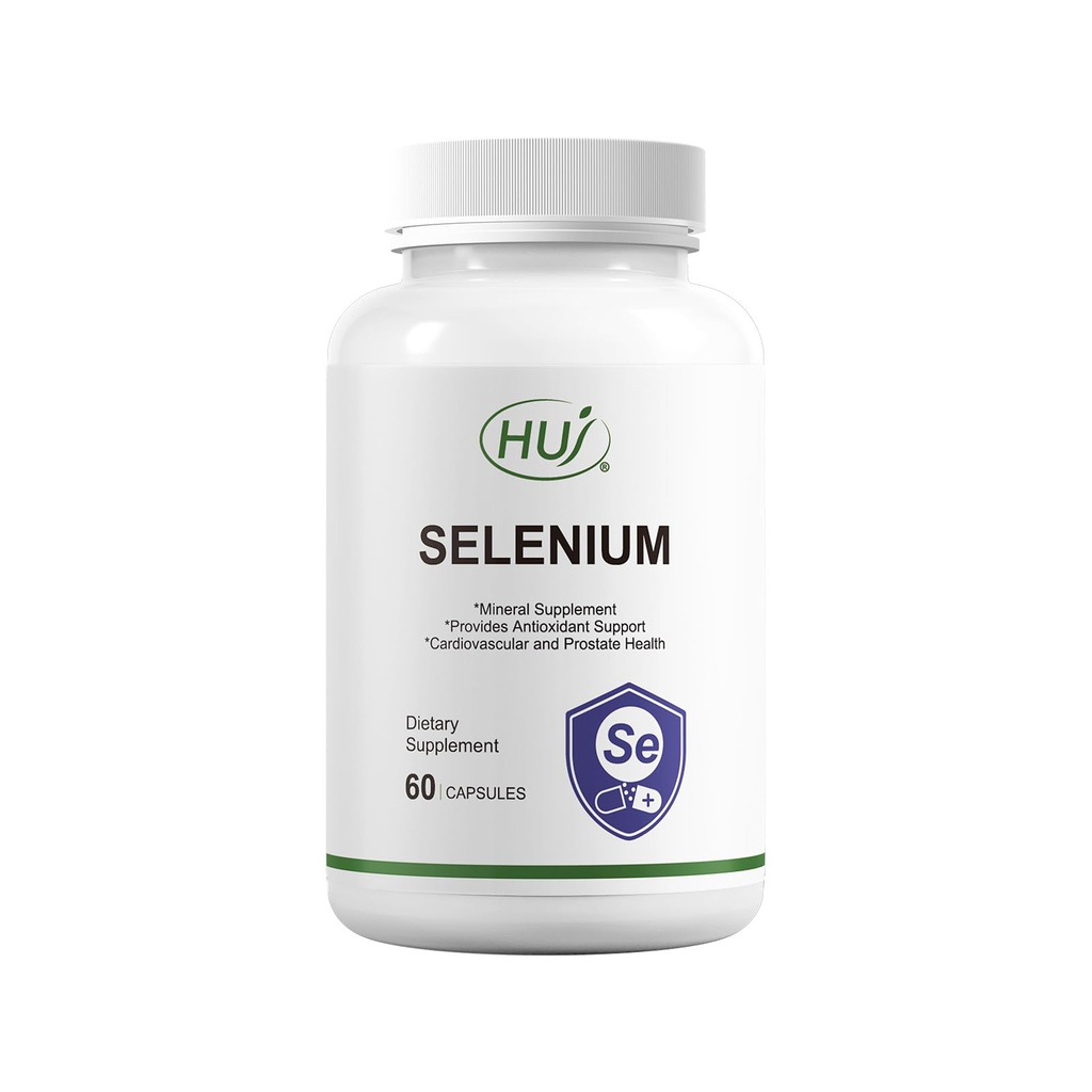 HUJ Selenium Supplement, 60 Capsules, Antioxidant Support, Mineral Supplement