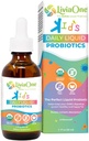 LiviaOne Probióticos líquidos diarios para niños, suplemento probiótico para la salud digestiva y soporte inmunitario, orgánico, vegano y libre de alérgenos, probióticos no transgénicos, 2 Fl Oz (Pack of 1)