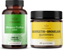 HerBAMAMA Mimosa Pudica y Quercetin Kit - Agrupación de 1000 mg Mimosa Pudica Capsules &amp; 800 mg Quercetina y Bromelaina Gummies - Vegan, No GMO, Azúcar &amp; Sin alcohol - 2 Pack