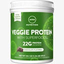 MRM Nutrición Veggie Protein with Superfoods ← Vanilla Flavored TEN 22g Protein completo TENER 8.8g Aminoácidos esenciales TEN 13 superalimentos ANTERIOR con Omega 3s y Omega6s ANTE Keto Friendly TENIDO 15 Servimientos