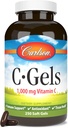 Carlson - C-Gels, 1000mg, Vitamina C Softgels, Immune Support " Heart Health, Vitamina C Softgels, Antioxidante, Vitamina C Suplemento, 250 Softgels