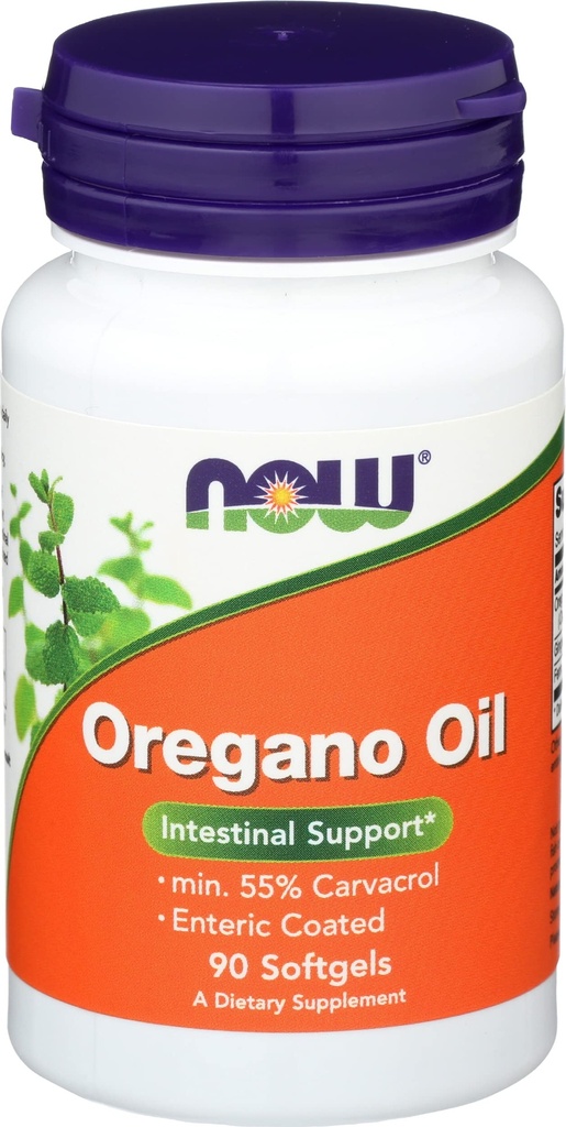 NOW Foods Supplements, Oregano Oil with Ginger and Fennel Oil, Enteric Coated, 90 Softgels