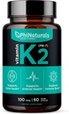 PhiNaturals Vitamina K2 Mk7 100 mcg Vegan 60 cápsulas Bone Health Heart Cardiovascular Arteries - VIT k-2 MK-7 100mcg Suplemento de Natto