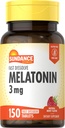Sundance Melatonin Fast Dissolve ← 3mg TEN 150 Fast Dissolve Tablets TEN Natural Berry Flavor ANTE Vegetarian, Non-GMO, y Gluten Free Supplement