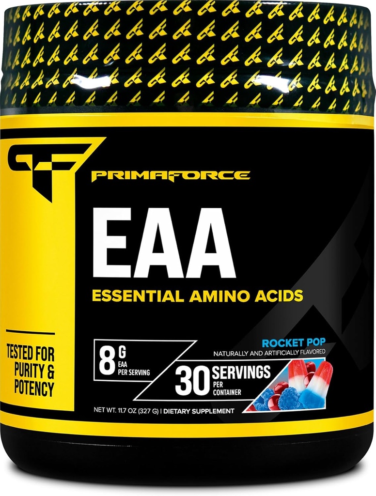 Primaforce EAA Powder (30 Servings, Rocket Pop Flavor) - Aminoácidos esenciales para el entrenamiento y la recuperación previa/tra - No GMO y Gluten Gratis