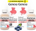 Genexa Infants' Clean Acetaminophen TEN Pediatrician Preferred Ingredients ¦ Doin Reliever " Fever Reducer for Babies TEN Dye Free, 0% Artificial Additives TEN Organic Blueberry Flavor, 4 fl oz (2 Pack)