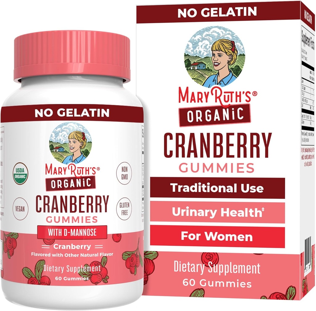 MaryRuth Organic Cranberry Gummies - 500mg Suplemento Silencio Urinary Tract Health for Women TEN with D Mannose ANTE Tradicional Use TEN USDA Orgánica Silencio Vegan Silencio No GMO ANTE 30 Servimientos