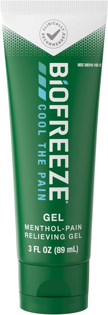 Biofreeze Alivio de Dolor Gel, Revivir de Dolor de Artritis, Alivio de Dolor de Dolor de rodillas, Alivio del músculo del dolor del cuello, Farmacéutico Recomendado, FSA Eligible, 3 FL OZ Biofreeze