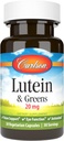 Carlson - Lutein " Greens, 20 mg, Vision Support " Eye Function, Antioxidant, 30 cápsulas vegetarianas