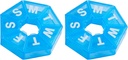EZY DOSE Organizador y Planificador semanal de píldoras, Planificador de píldoras de viaje, azul de 7 asientos (67009BLAMT) (Pack of 2)