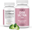 MLAB36 DIM Ultra 350 mg con Broccoli Extract " Bioperine - Suplemento DIM para hombres y mujeres para el metabolismo estrógeno Apoyo " Balance hormonal - No GMO " Gluten Free 60 Vegan Capsules - Made in USA