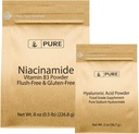 PURE ORIGINAL INGREDIENTES Niacinamide &amp; Hialuronic Acid Bundle, Water Soluble, Fine Powder