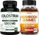 DORADO NUTRITION Colostrum Suplemento 1000mg Por Serving and Mushroom Gummies (120 Conde) Mushroom Suplemento