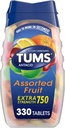 TUMS Tablas de ácido picante para el alivio de acidez extra de fuerza, Ideal para un barbacoa de verano - sabores de frutas surtidos - 330 Conde