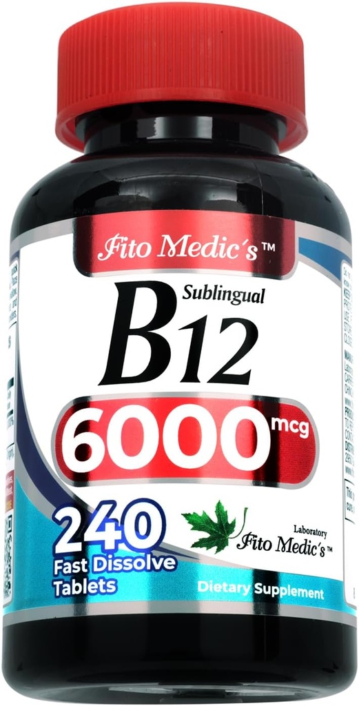 FITO MEDIC'S Lab ← Vitamina b12 TENIDO 6000 mcg TENED 240 Servimientos TENIDO B12 sublingual TEN B12 Vitaminas TEN Ultra High Absorption, s.