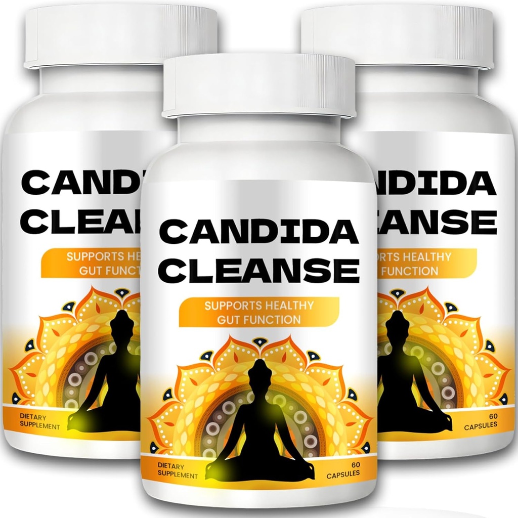 Candida Cleanse - Soporte Gut & Colon, Fórmula avanzada - Hoja de orégano, Wormwood, Nogal Negro, Ácido caprílico