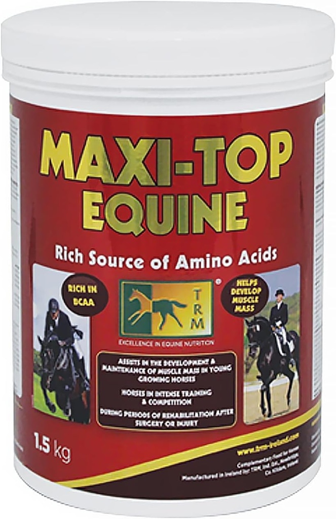 TRM Maxi-Top Horse Feed Protein and Vitamin E Supplement  durable Amino Acids and Antioxidants for Equine Muscle Growth and Development - 3.3 lb (1.5 Kg) - 3.3 lb
