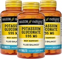 Gluconato de potasio natural de Mason 595 mg, 300 Day Supply, 100 Tablets (Pack of 3)