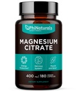 Magnesio Citrate Powder Capsules 400mg - 180 Conde Veg Caps - PhiNaturals Suplementos - Nervous System Support and Enzyme Function