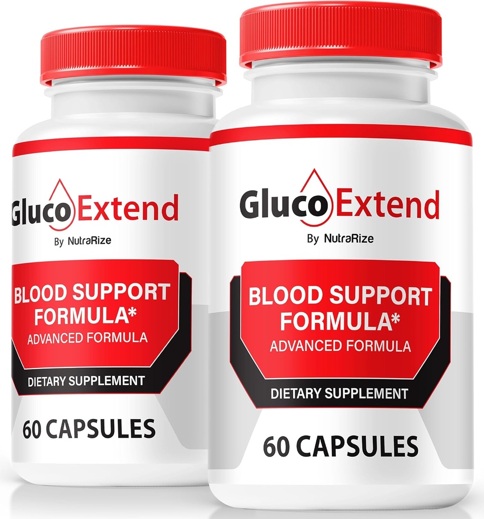 NutraRize (2 Pack) Gluco Extend Capsules, Gluco oficialExtend Pills to Support Lasting Energy, Premium Blood Vessel Cleaner, GlucoExtend Detox Glyco Optimizer, Circulation Support (120 Capsules)