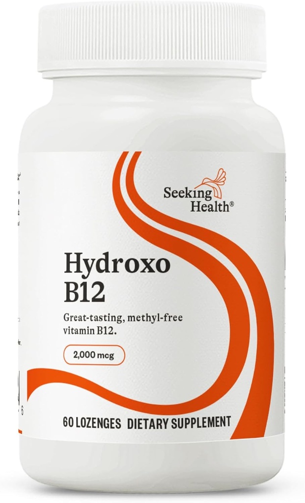 Buscando Salud Hydroxo B12 - Suplemento de Vitamina B para Apoyo Energético - Suplemento con Folate para Apoyar Niveles de Metilación " Homocysteine - 2000 mcg, 60 Lozenges
