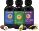C60 Evo All-Natural Edible Oils, Mini Oil Sampler Set con puro C60 ESS60, Immune Support y Suplemento de Soporte Conjunto con aceite de oliva, aceite de aguacate y aceite de coco MCT, Conjunto de 3, 2 oz