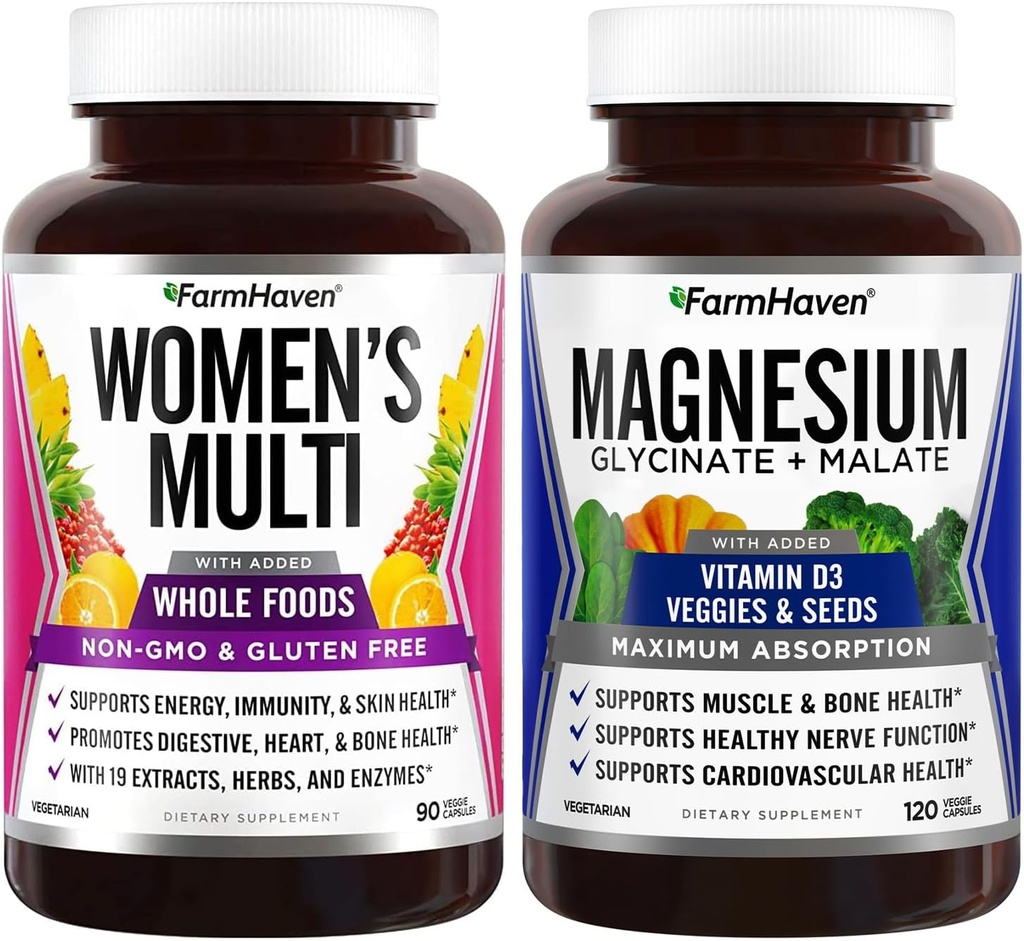 FarmHaven Bundle - Multivitamínico para Mujeres y Magnesio Glycinate & Malate Complex
