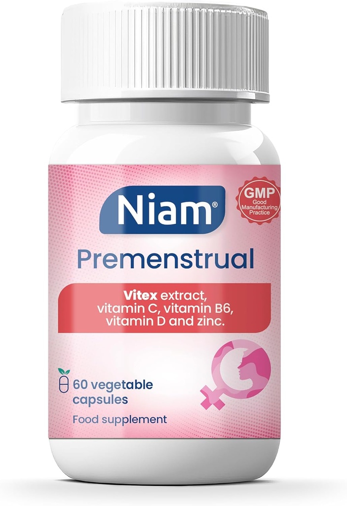 Vitex Agnus Castus 350 mg  Saldo hormonal &amp; Cycle Support ¦ Chasteberry, Vitaminas B6, D, C & Zinc ← 60 Capsules ← Niam Premenstrual