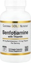 California Gold Nutrition Benfotiamine con Thiamine, 250 mg, 120 cápsulas vegetales