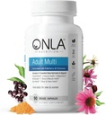 Suplementos de arándano de ONLA para mujeres 80mg - Multivitaminas vegas para el apoyo inmunitario con Echinacea " Elderberry - Non-GMO, Gluten-Free Daily Capsules- 3 Month Supply (Expiry May 2025)