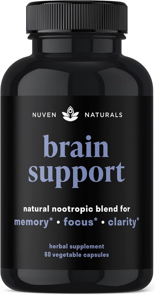 Suplemento de Apoyo al Cerebro - Memoria Natural y Suplemento Foco con Mane del León, Ginkgo Biloba, Bacopa Monnieri " Ashwagandha Root - Natural Nootropics " Brain Booster