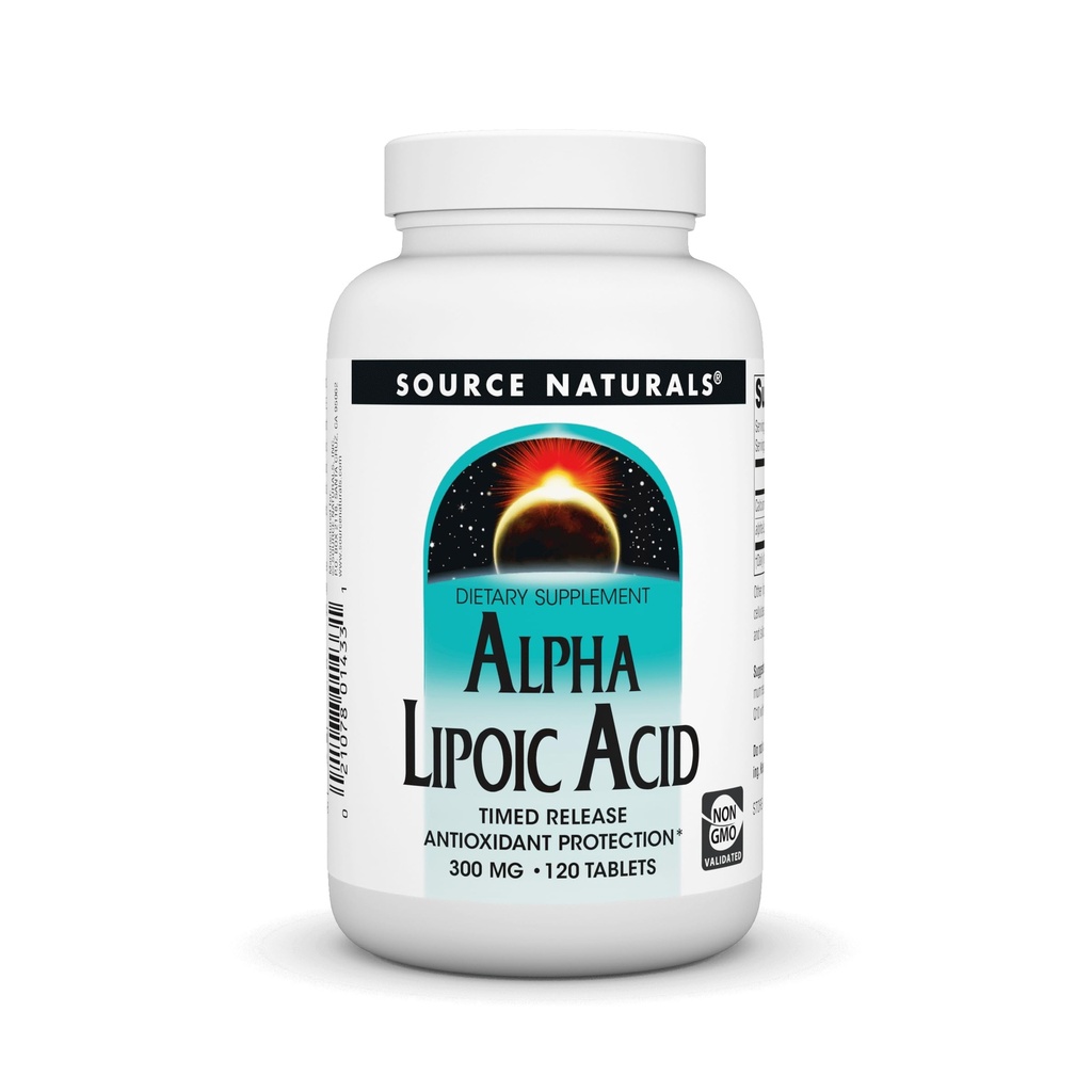 Fuente Naturales Ácido Lipoico alfa, Protección Antioxidante liberado del tiempo* - 120 Tablas de liberación del tiempo