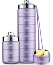 Mossime Metal Travel Pill Organizer, Portable 7 Day Vitamin Organizer Stackable, Waterproof 1 Times A Day Pill Box, Gran Contenedor de Pill, Daily Medicine Organizer for Vitamin, Fish Oil, Supplement