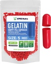XPRS Nutra Size 5 Empty Capsules - 100 Cuentas Muy Pequeñas Gelatina Capsules - Pills DIY Capsule Filling - Fillable Pill Gel Caps for Do-It-youself Vitamin Supplements (Red)