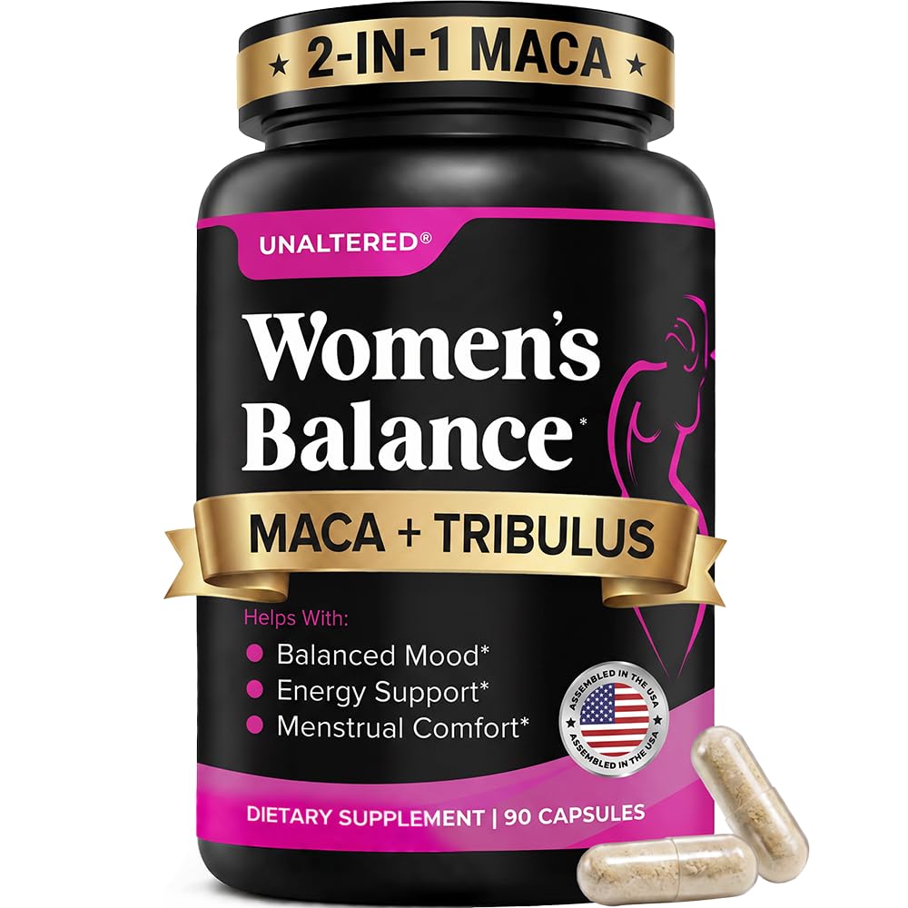 UNALTERED Hormone Balance " Mood Support for Women - Naturally Supports Hormonal Balance & Energy with Tribulus Terrestris " Red Maca Root Extract - Dietary Supplement - 90 Vegan Capsules