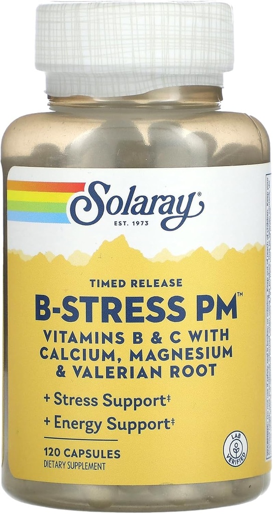 Solaray B-Stress PM Suplemento, 120 Conde