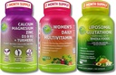 Multivitamina femenina, calcium " Liposomal Glutathione Trio - Calcium, Magnesio, Zinc, D3, K2 " Turmeric + Multivitamina diaria de mujeres con hierro + glutatión litomal 500mg