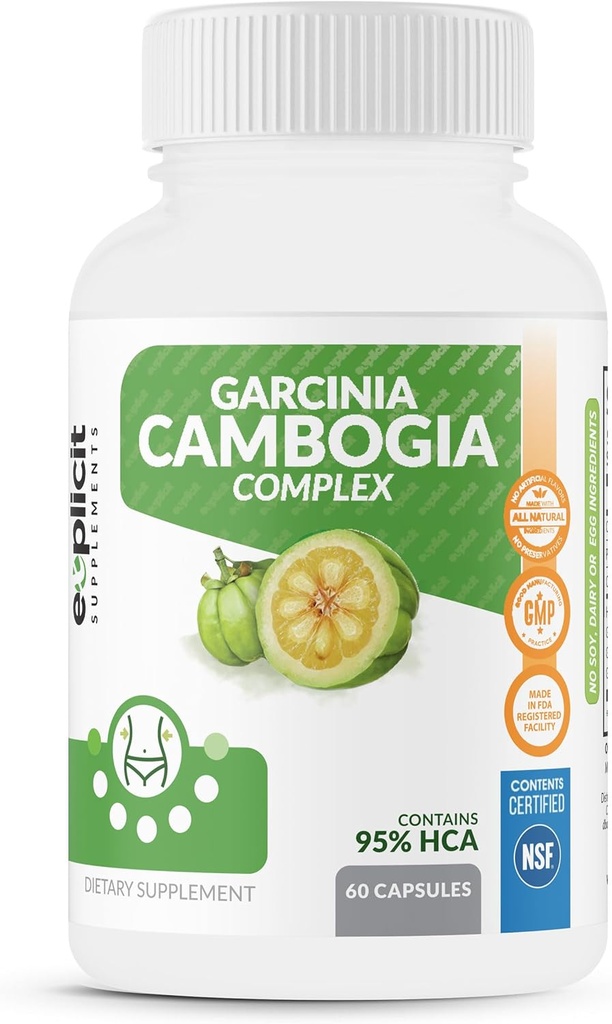 Garcinia Cambogia 95% HCA – Natural, Simple &amp; Pure Weight Loss Suplemento – Max Strength 1400mg – 1 Mes